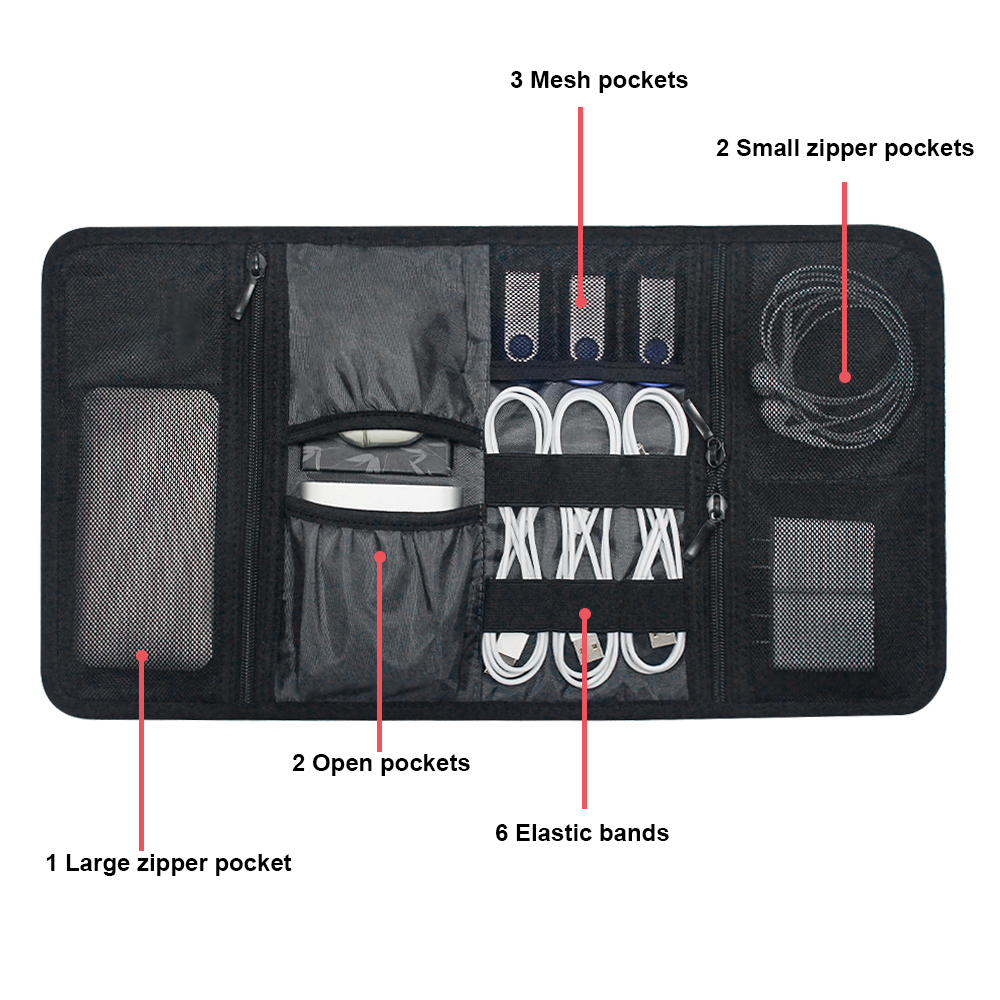 Tech Organizer Bag Cable Stora - Tech Accessories For Home Office review and price